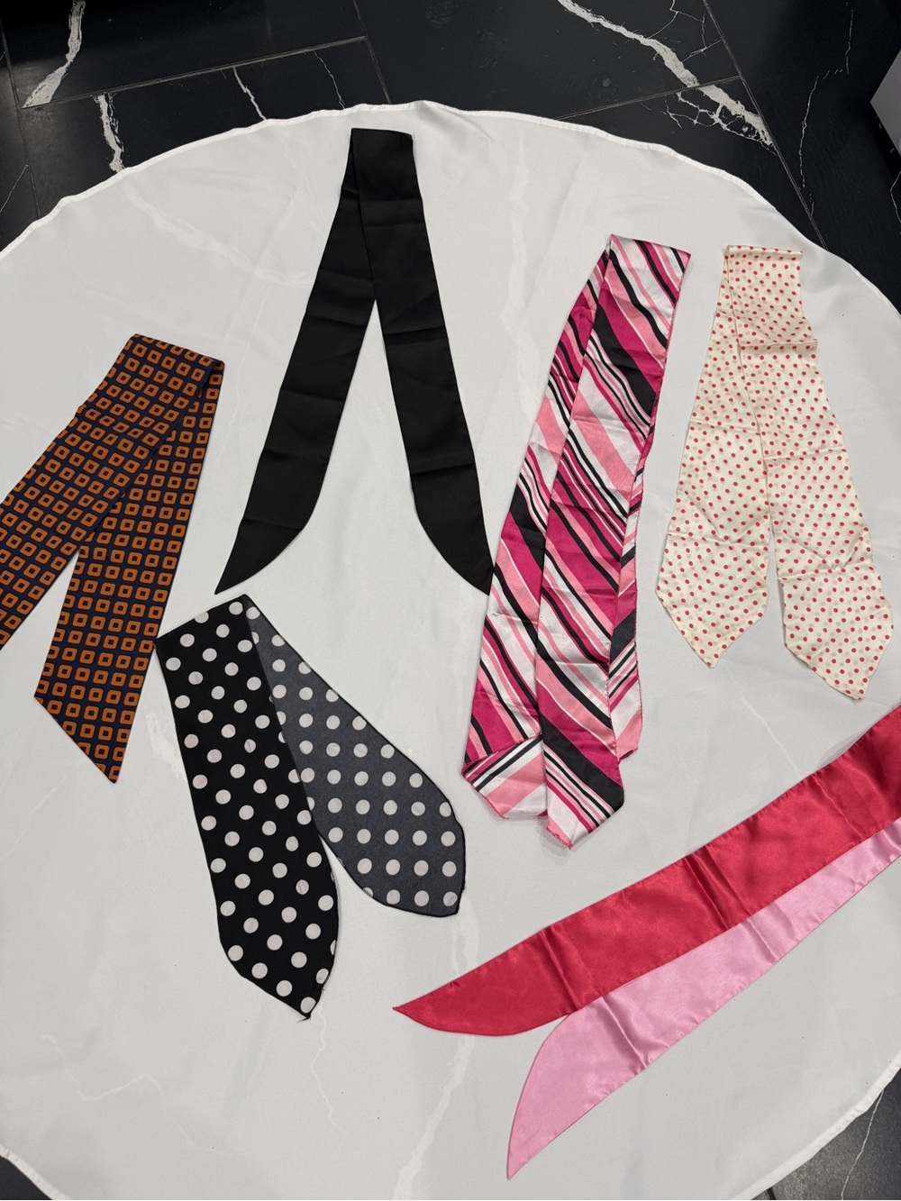 Lot of 5 Ribbon Necktie Scarves